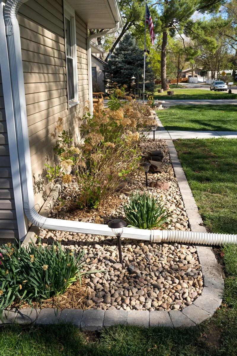 Mountain granite steel edging landscaping Lincoln NE