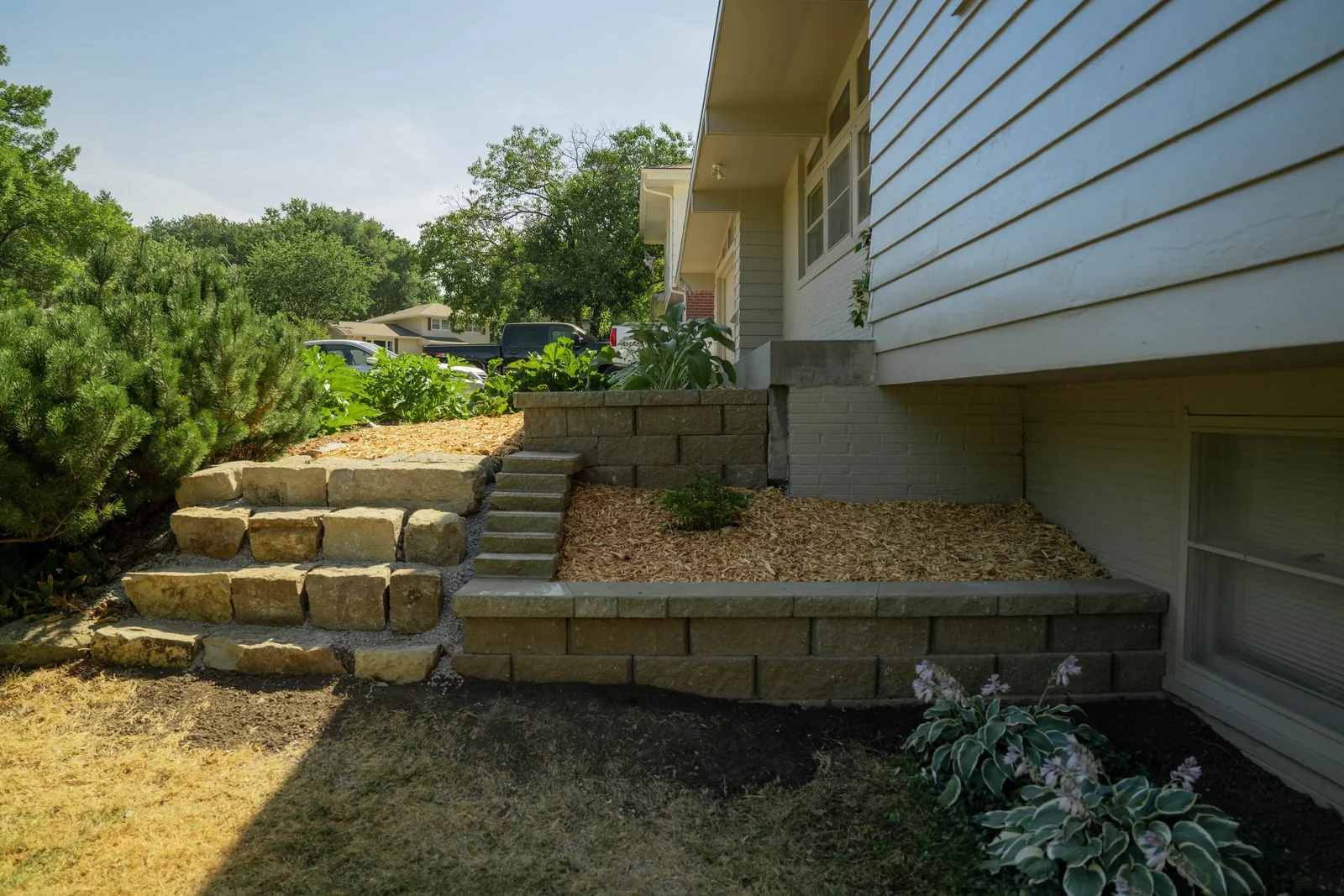 Tiered retaining wall Elkhorn NE